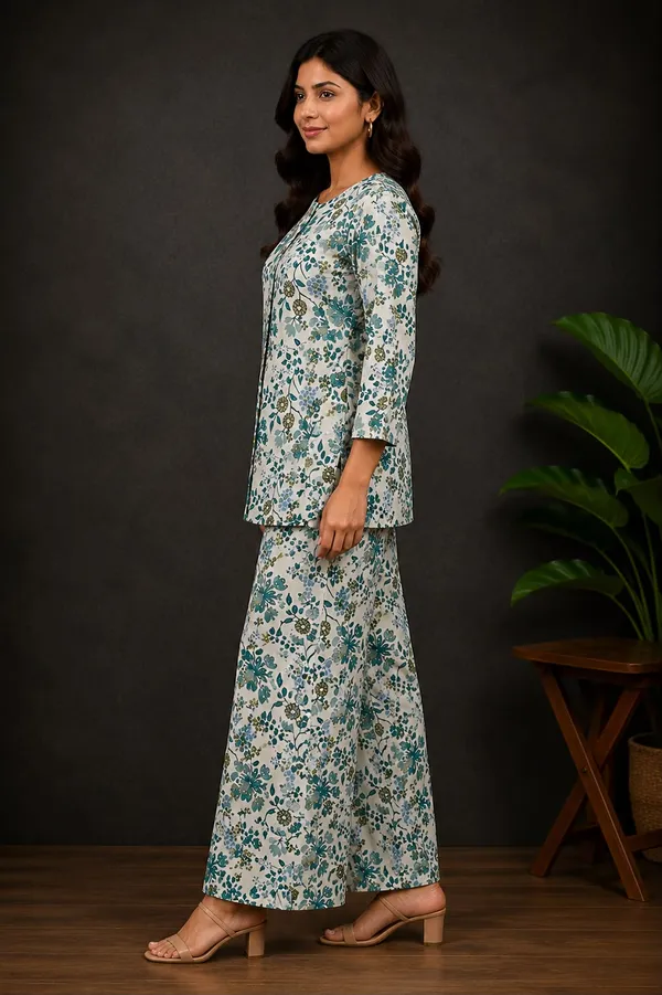 Pure_Cotton_Blue_Floral_Printed_Co-Ord_Set