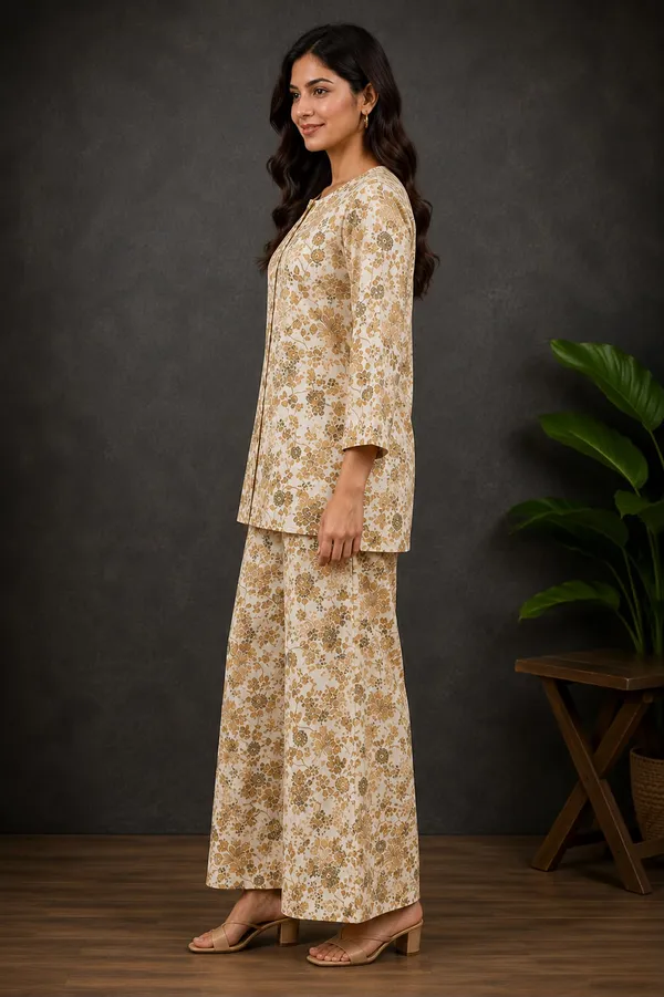 Pure_Cotton_Cream_Floral_Printed_Co-Ord_Set