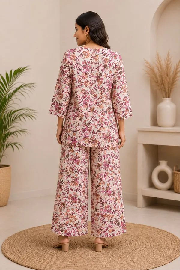 Pure_Cotton_Pink_Floral_Printed_Co-Ord_Set