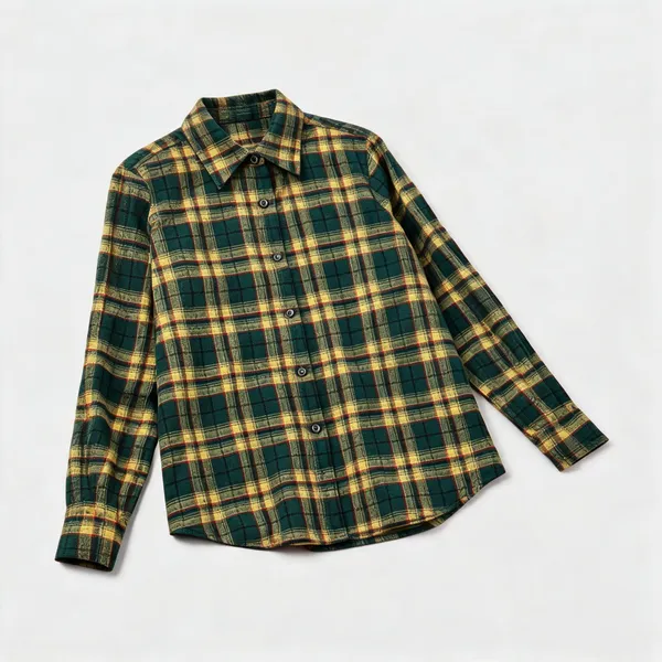 Yellow_Cotton_Checked_Formal_Shirt_For_Women
