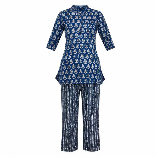 Blue_Cotton_Printed_Tunic_With_Palazzo_Co-Ord_Set_For_Women