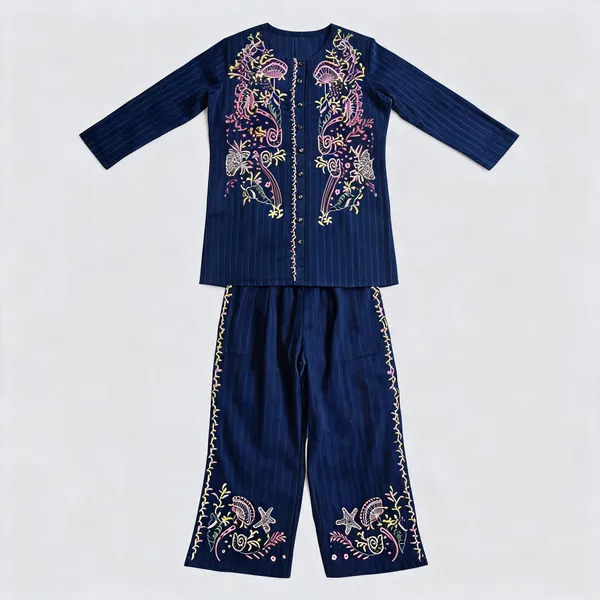 Navy_Blue_Cotton_Printed_Tunic_Top_Palazzo_Co-Ord_Set_For_Women