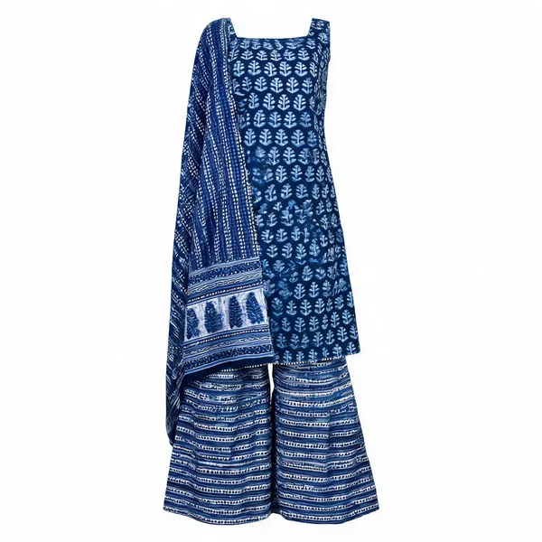 Blue_Cotton_Sleeveless_Sharara_Set_For_Women