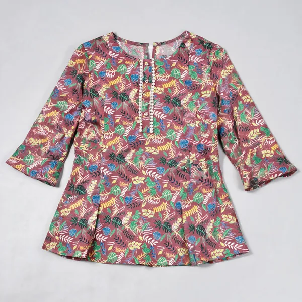 Pink_Cotton_Round_Neck_Top_For_Women