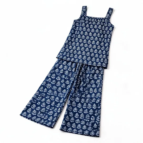 Blue_Cotton_Printed_Kurta_Sharara_Set_For_Women