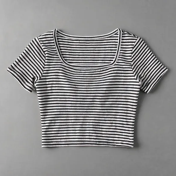 Black_Cotton_Ribbed_Striped_Slim_Fit_Scoop_Neck_Crop_Top_For_Women