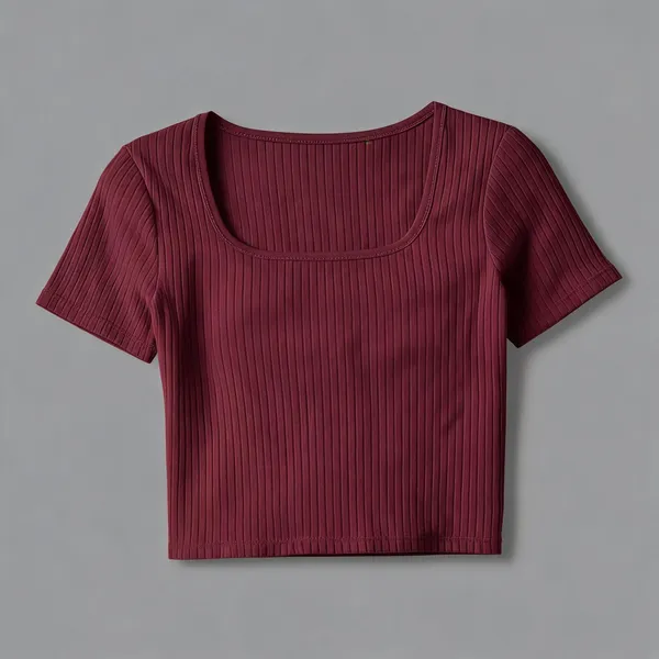 Maroon_Cotton_Ribbed_Slim_Fit_Scoop_Neck_Crop_Top_For_Women