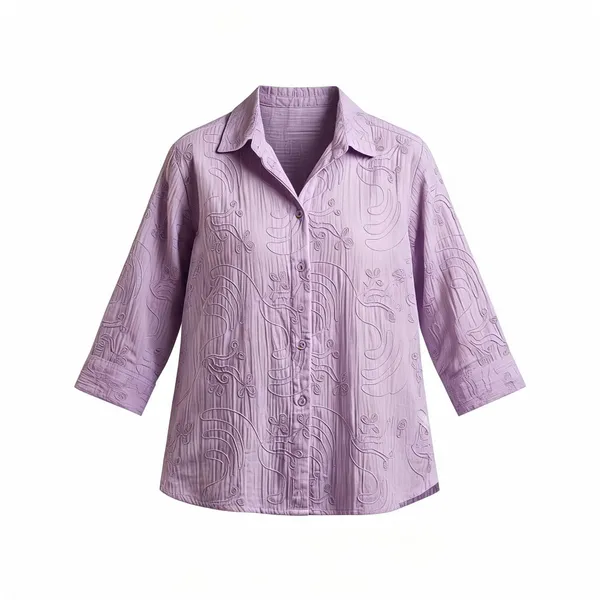 Purple_Cotton_Embroidered_Formal_Shirt_For_Women