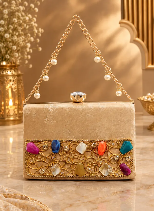 Champagne_Gold_Embellished_Designer_Clutch