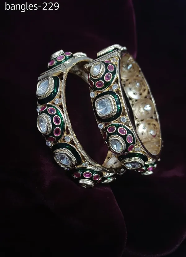 Gold_Silver_Brass_Stone-Embellished_Bangles_For_Women