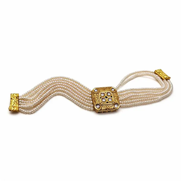 Off_White_Brass_Pearl_Floral_Necklace_&_Brass_Pearl_Multi-Strand_Necklace_For_Women_(Combo_of_2)