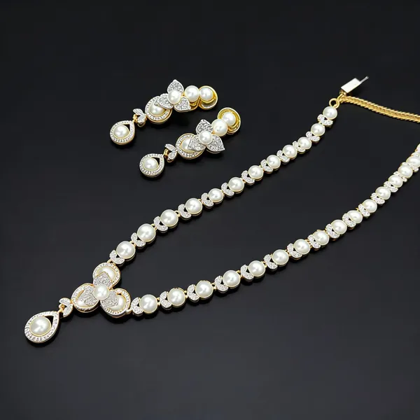 Silver_Gold_Brass_Pearl_Stone_Necklace_Set_For_Women