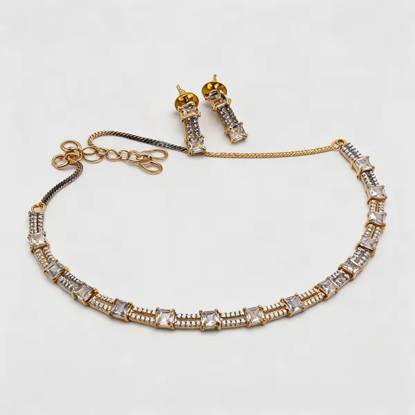 Silver_Gold_Brass_Crystal_Necklace_And_Earrings_Set_For_Women