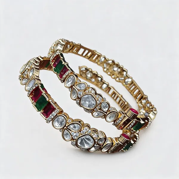 Silver_Gold_Brass_Stone_Studded_Bangles_For_Women