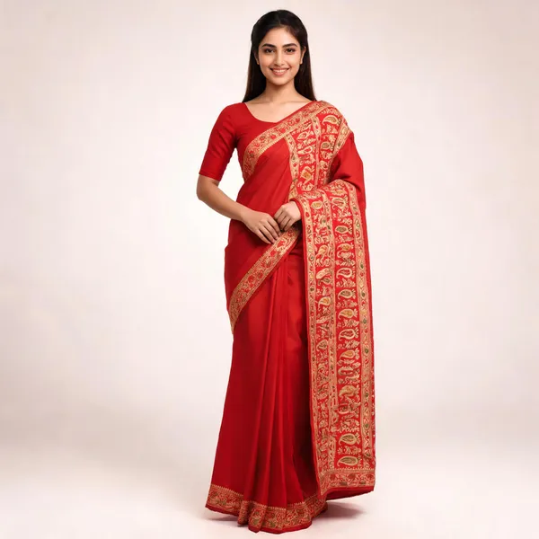Red_Silk_Woven_Traditional_Zari_Border_Saree_For_Women