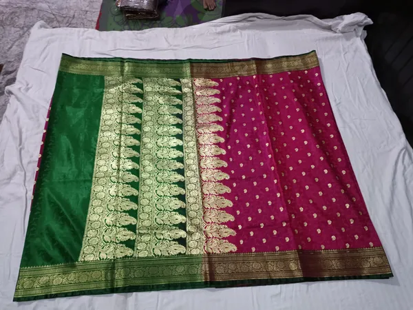 Green_Magenta_Silk_Zari_Woven_Border_Saree_For_Women