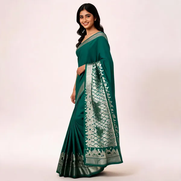 Teal_Silk_Woven_Ethnic_Traditional_Saree_For_Women
