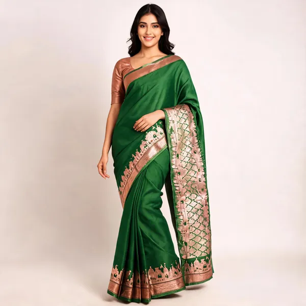 Green_Silk_Woven_Traditional_Zari_Border_Saree_For_Women