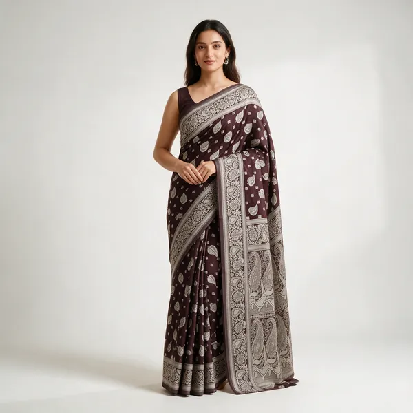 Maroon_Silk_Printed_Paisley_Floral_Saree_For_Women