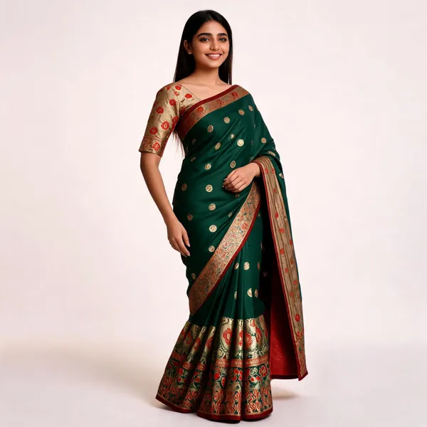 Green_Silk_Printed_Traditional_Motif_Saree_For_Women