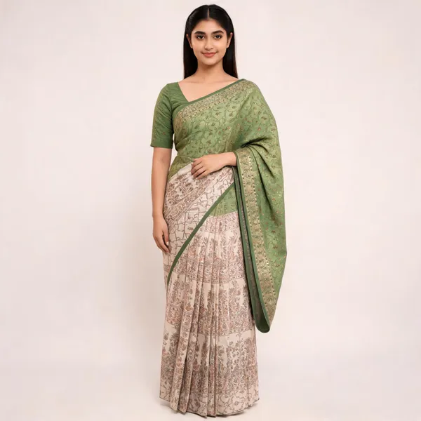 Green_Silk_Printed_Traditional_Shawl_For_Women