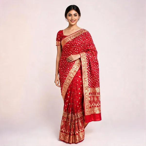 Red_Silk_Zari_Woven_Traditional_Festive_Saree_For_Women