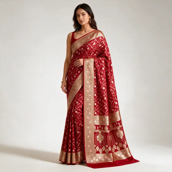 Red_Silk_Zari_Woven_Traditional_Festive_Saree_For_Women