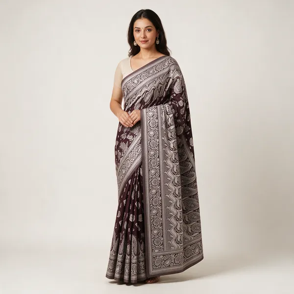 Black_And_White_Cotton_Printed_Paisley_Saree_For_Women