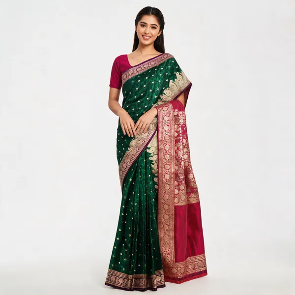 Green_Silk_Brocade_Woven_Saree_For_Women