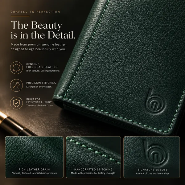 Green_Genuine_Leather_Bi-Fold_Wallet_For_Men