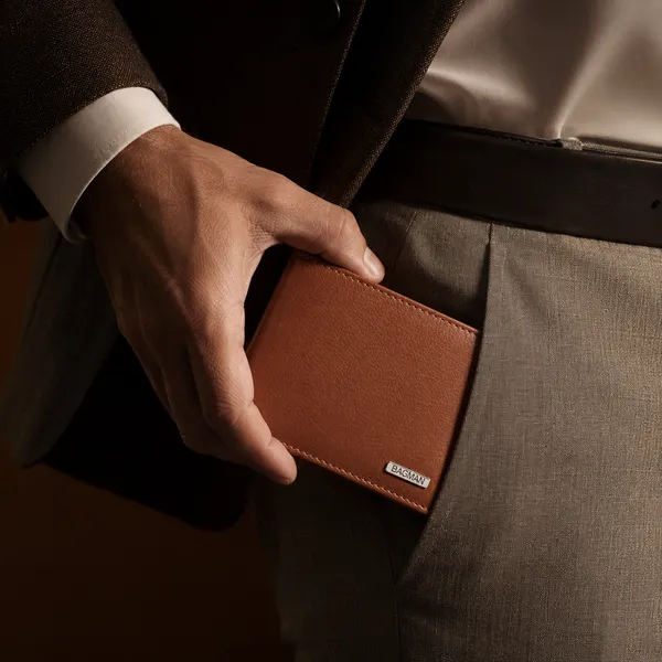 Tan_Textured_Genuine_Leather_Bi-Fold_Wallet_For_Men