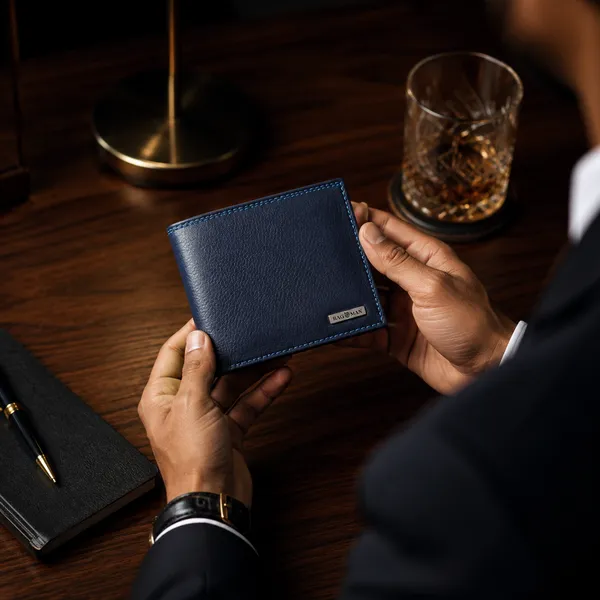 Navy_Blue_Genuine_Leather_Bi-Fold_Wallet_For_Men