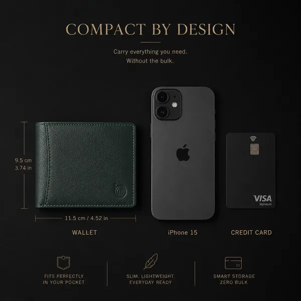 Green_Genuine_Leather_Bi-Fold_Wallet_For_Men
