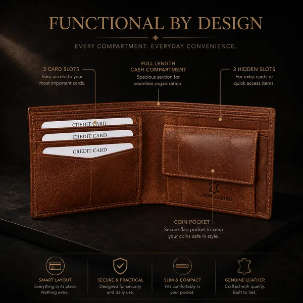 Tan_Hunter_Genuine_Leather_Classic_Bi-Fold_Wallet_For_Men