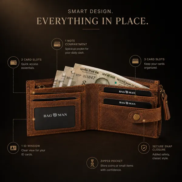Tan_Hunter_Genuine_Leather_Snap_Strap_Bi-Fold_Wallet_For_Men