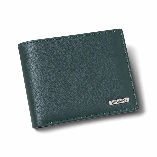 Green_Genuine_Leather_Bi-Fold_Wallet_For_Men