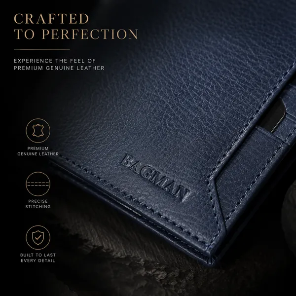 Blue_Textured_Genuine_Leather_Bi-Fold_Wallet_For_Men