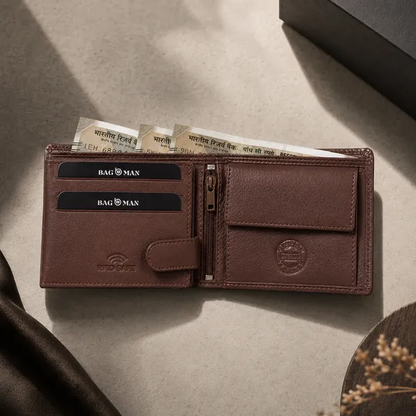 Maroon_Genuine_Leather_Bi-Fold_Wallet_For_Men