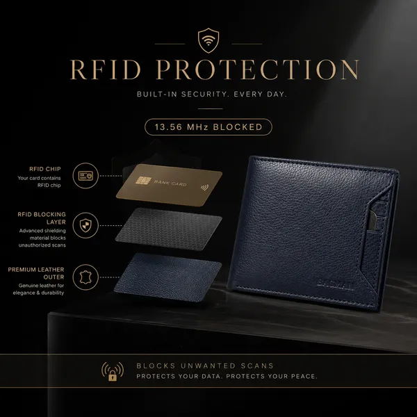 Blue_Textured_Genuine_Leather_Bi-Fold_Wallet_For_Men