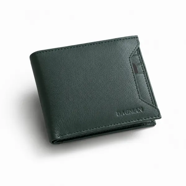 Dark_Green_Textured_Genuine_Leather_Bi-Fold_Wallet_For_Men