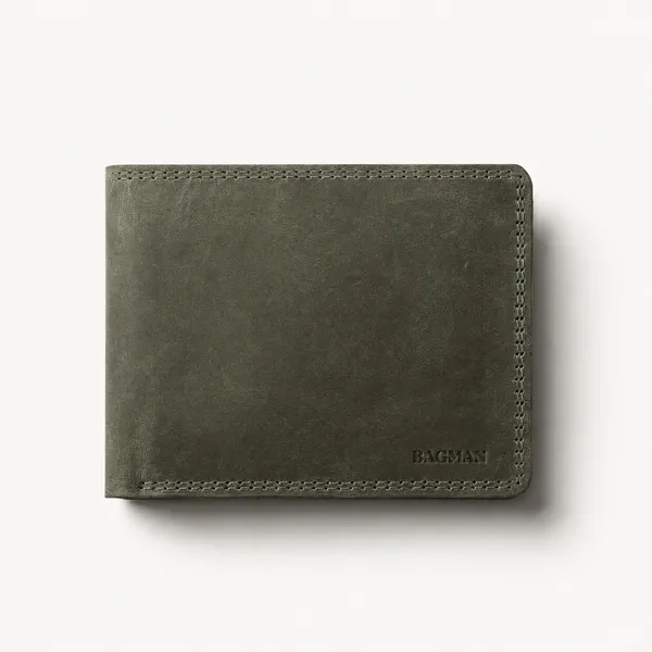Olive_Green_Genuine_Leather_Textured_Bi-Fold_Wallet_For_Men