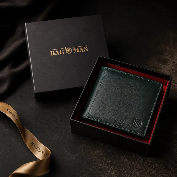 Green_Genuine_Leather_Bi-Fold_Wallet_For_Men