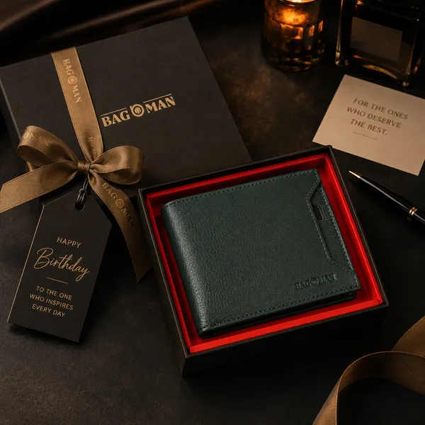 Dark_Green_Textured_Genuine_Leather_Bi-Fold_Wallet_For_Men