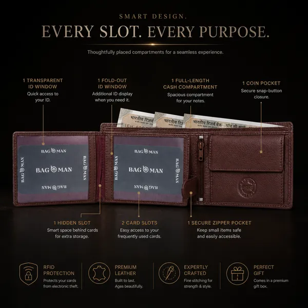 Maroon_Genuine_Leather_Bi-Fold_Wallet_For_Men