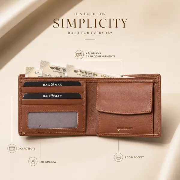 Tan_Genuine_Leather_Textured_Bi-Fold_Wallet_For_Men