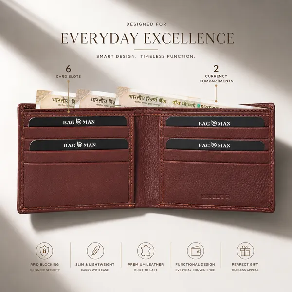 Maroon_Genuine_Leather_Structured_Bi-Fold_Wallet_For_Men