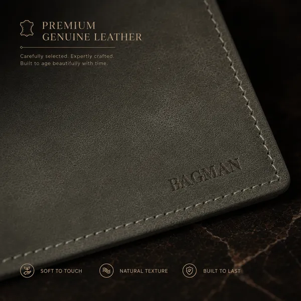 Grey_Genuine_Leather_6_Slot_Bi-Fold_Card_Wallet_For_Men