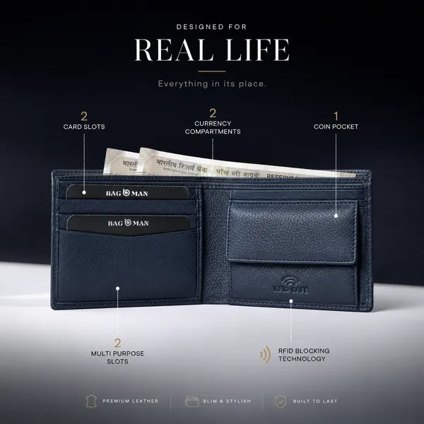 Blue_Textured_Genuine_Leather_Bi-Fold_Wallet_For_Men