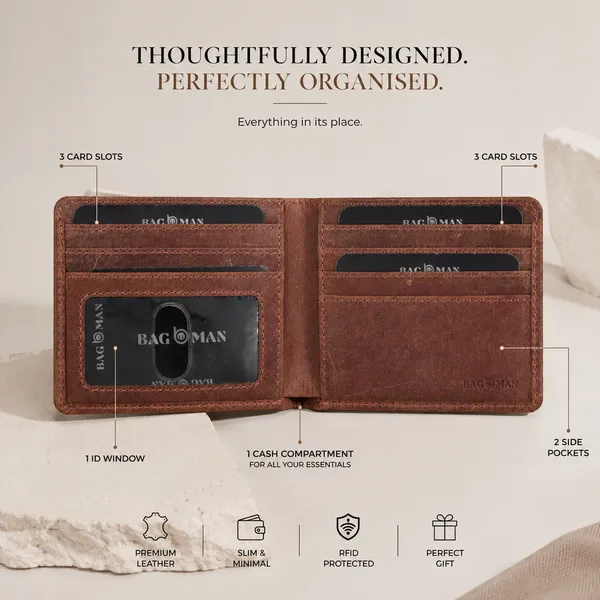 Tan_Hunter_Genuine_Leather_6_Slot_Bi-Fold_Wallet_For_Men