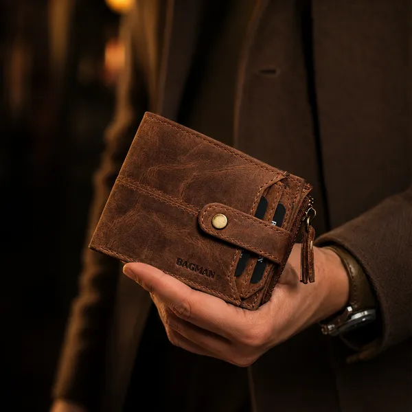 Tan_Hunter_Genuine_Leather_Snap_Strap_Bi-Fold_Wallet_For_Men